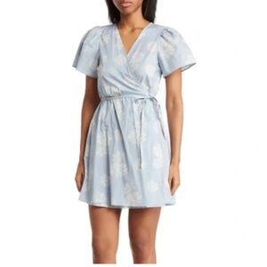 Madewell Floral Print Wrap Mini Dress